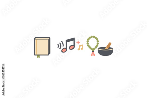 Activities that involve reading, music, meditation, and cooking during a cultural event