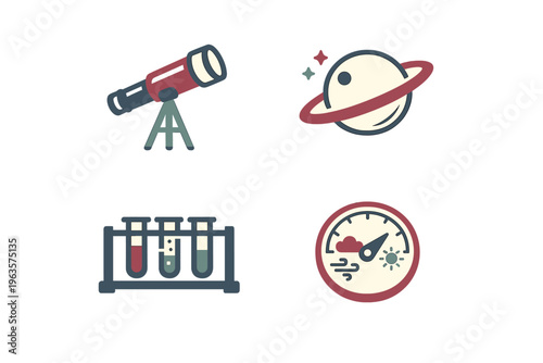 Exploring the universe through telescopes and experiments at a science fair during the afternoon