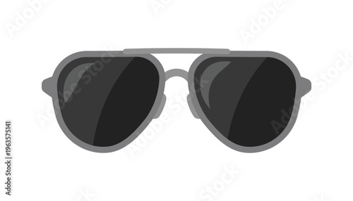 Modern flat design illustration of classic aviator sunglasses