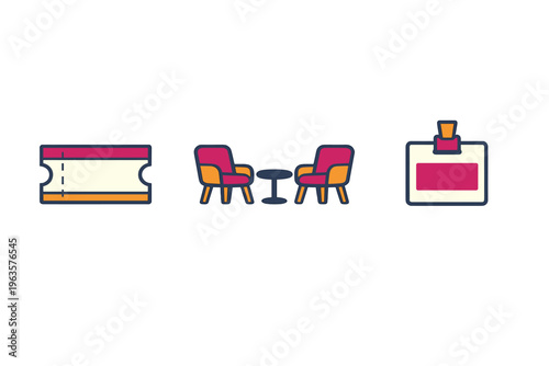 Enjoying a cozy gathering with snacks, drinks, and tickets in a lively area during the evening hours in a modern setting