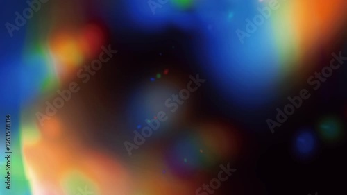 Colorful Prism Lens Flare and Light Leak Overlay on Black Background