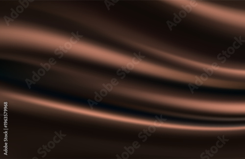 Elegant light cyan milky brown teal drapery fabric. Ocean, sea, peacock, pine hues. Luxury crumpled silk satin background. Wide drape with folds. Business, interior, furniture, clothes themes. fabric 