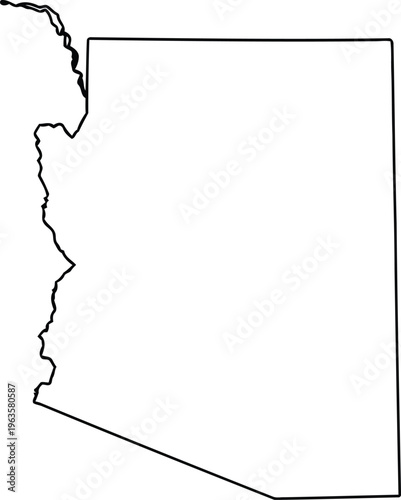 A simple black outline illustration of the state of arizona on a clean and plain white background Vector