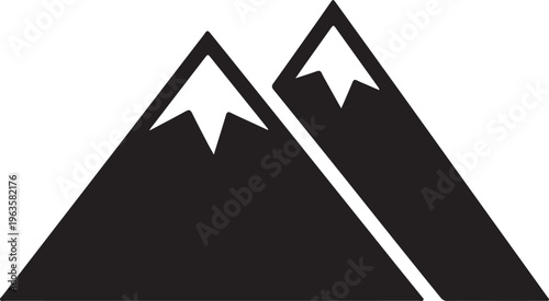 Mountain peaks icon for nature, adventure, summit, and outdoors exploration, simple vector graphic