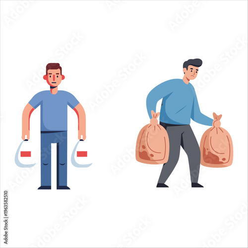 Men Carrying Bags with Gifts during Eid al-Adha Celebrations and Gift-Giving Traditions