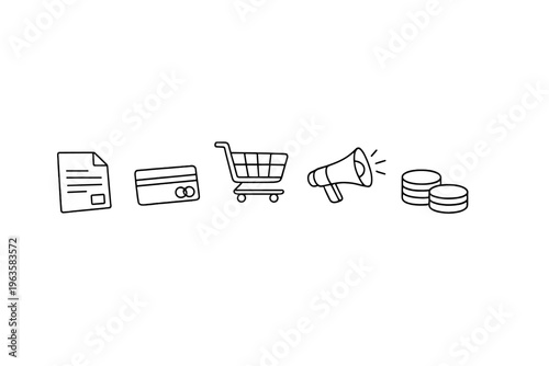 Shopping online involves using a credit card, adding items to a cart, and sharing deals with others