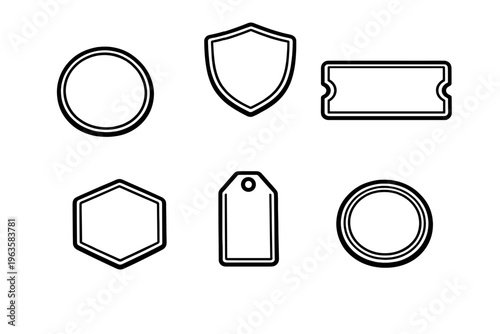 Different shapes and forms for design projects and creative works displayed on a clean background