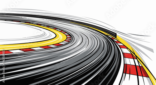 Abstract illustration of a racing track curving into the distance