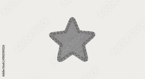 Simple gray stitched star shape against a neutral background