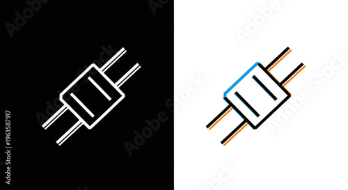 Electric resistor symbols in black and white.