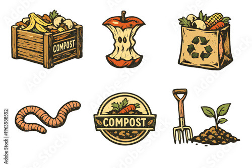 Collecting food scraps and yard waste for composting to create healthy soil  and support plant growth