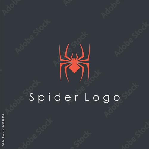 Modern Spider Logo Design Minimal Insect Vector Icon Dark Abstract Branding