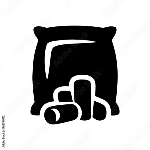 Biomass pellets icon for renewable energy vector illustration