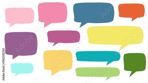 COLORFUL SPEECH BUBBLES SET HAND DRAWN CHAT ICONS