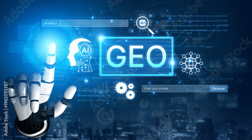 Billede på lærred Digital marketing concept featuring GEO strategy