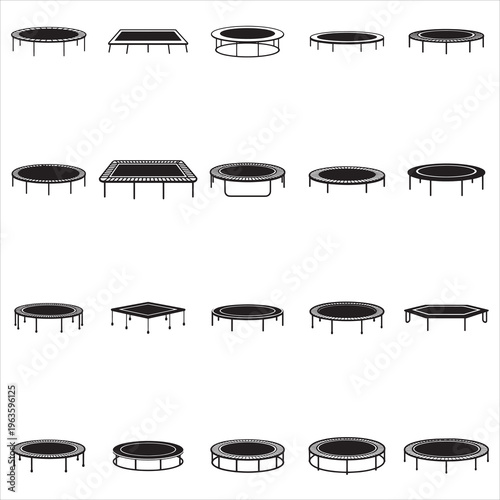 Trampoline silhouette clipart