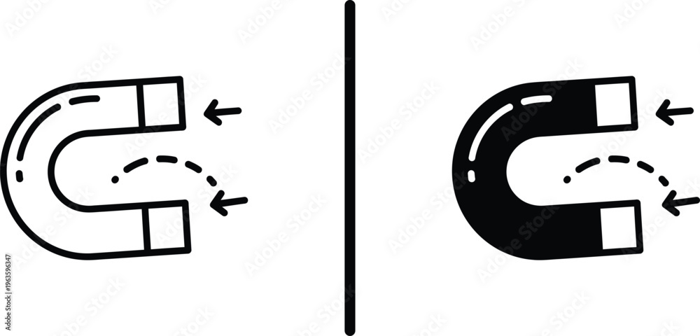 Φωτογραφία A simple illustration of magnetic attraction and repulsion