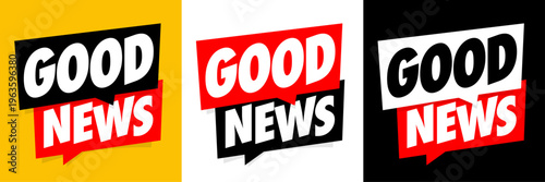 Text "Good news" on speech bubble