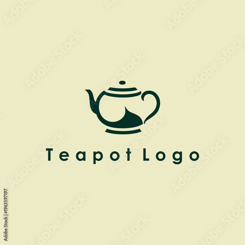 Elegant Teapot Logo Design Tea Cup Vintage Minimal Vector Icon Cafe Branding