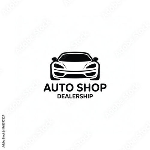 Minimalist logo featuring a sports car silhouette and auto shop text
