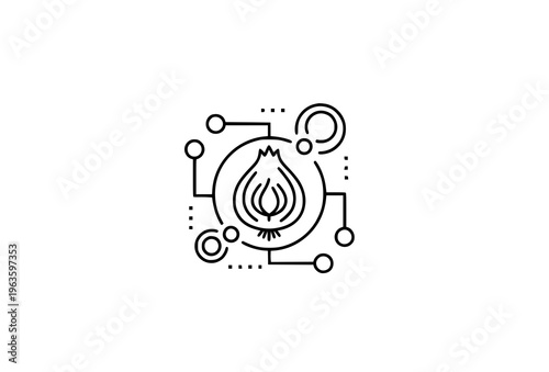 Onion Router Icon in Linear Outline Style Editable Stroke Cybersecurity Privacy Network Symbol Vector
