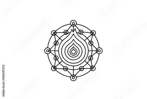 Geometric Onion Routing Icon Network Layer Encryption Technology Outline Vector Symbol