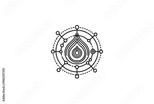 Geometric Onion Routing Icon Network Layer Encryption Technology Outline Vector Symbol