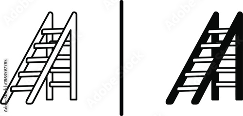 A simple line drawing of two ladders side by side