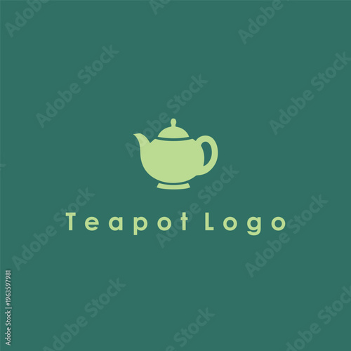 Elegant Teapot Logo Design Tea Cup Vintage Minimal Vector Icon Cafe Branding