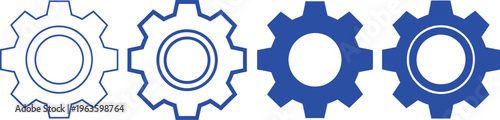 Settings gear icon representing configuration, system control and preferences. Concept of setup, tools and adjustment for user interface, software, web and mobile application design.