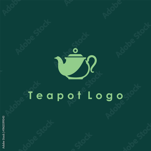 Elegant Teapot Logo Design Tea Cup Vintage Minimal Vector Icon Cafe Branding