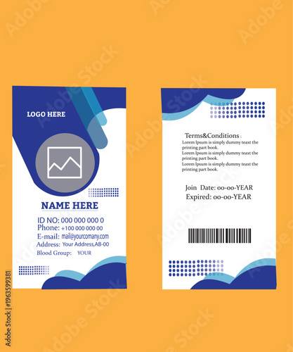 Modern Corporate ID Card Template Design With Employee Identity Details