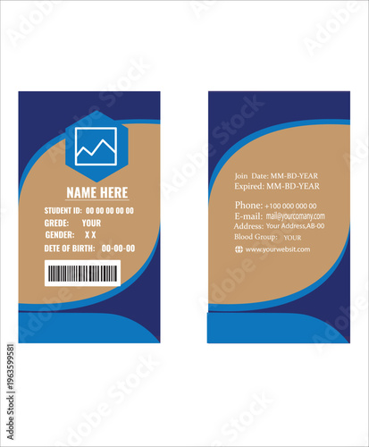 Modern Corporate ID Card Template Design With Employee Identity Details