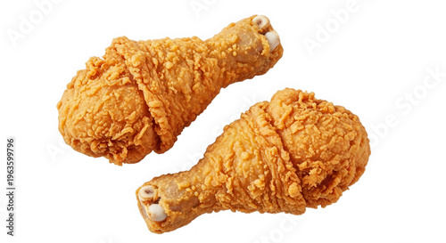 Fried chicken drumsticks isolated on transparent background