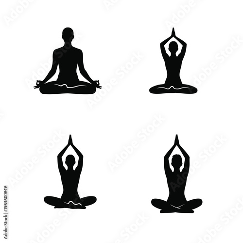 Meditation Silhouette Yoga Poses