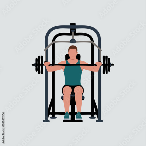 man exercising on a seated shoulder press machine