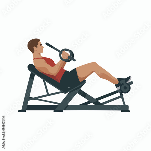 man using leg press machine at the gym