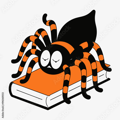 Fake Spider Prank Cartoon – Funny Book Crawl Vector