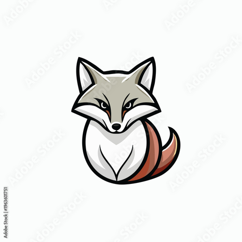 Cartoon illustration of a fox head.