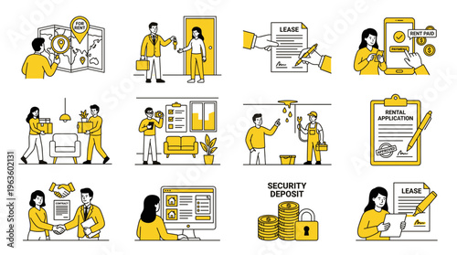 flat design illustration of diverse professionals in human resources and recruitment activities