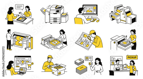 flat design illustration of healthcare professionals assisting patients in medical clinic and hospital settings