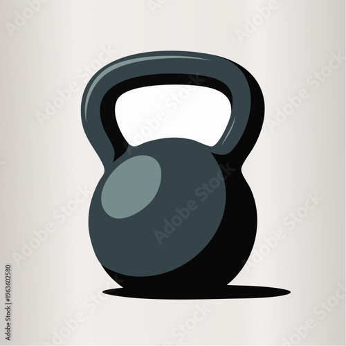 Dark gray kettlebell icon illustration for fitness