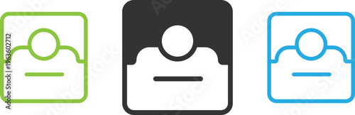 User Information and Account Card Outline Vector