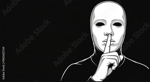 Anonymous Silence: Masked Figure Shushing