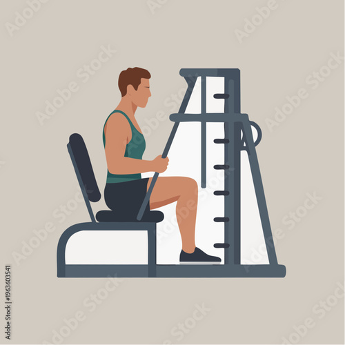 Illustration of a woman exercising on a seated row machine at the gym