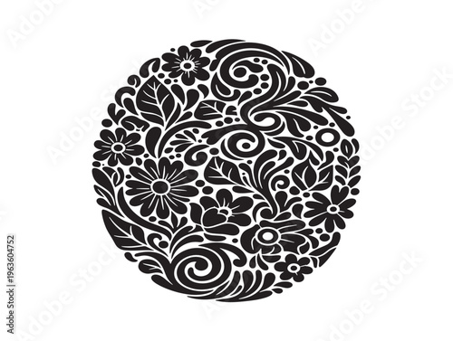 Charming floral sticker silhouette for stationery and scrapbooking projects