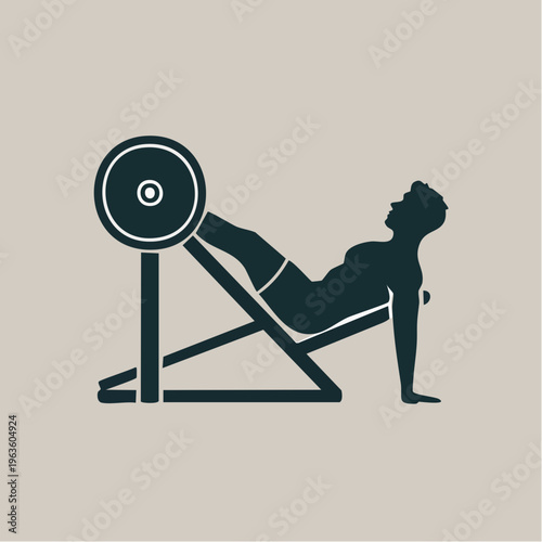 silhouette of woman doing leg press exercise on gym equipment