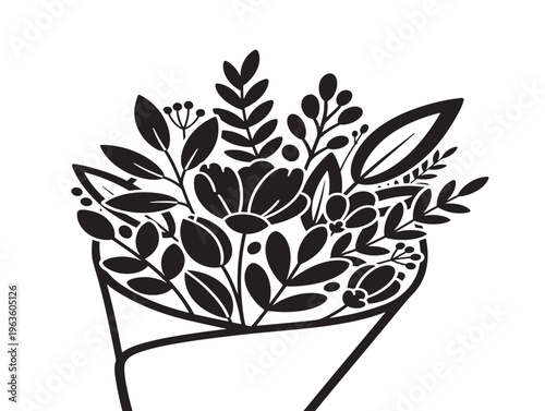 Beautiful bouquet wrapping for luxury florist packaging and gift wrap designs