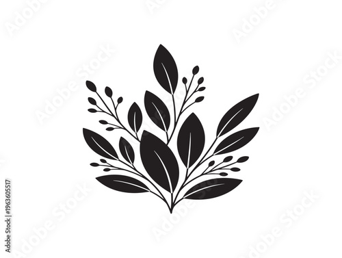 Contemporary chic botanical silhouette for fashion forward eco brands