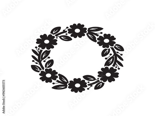 Whimsical rustic floral wreath for country wedding and farmhouse branding